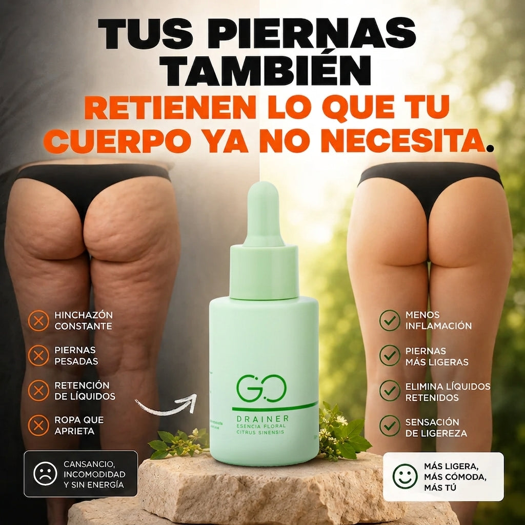 G.O Drainer antes y despues piernas